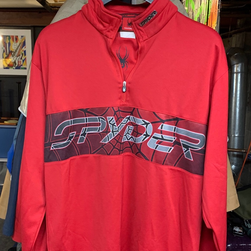 Vintage Men's Spyder 1/4 Zip Pullover. Large